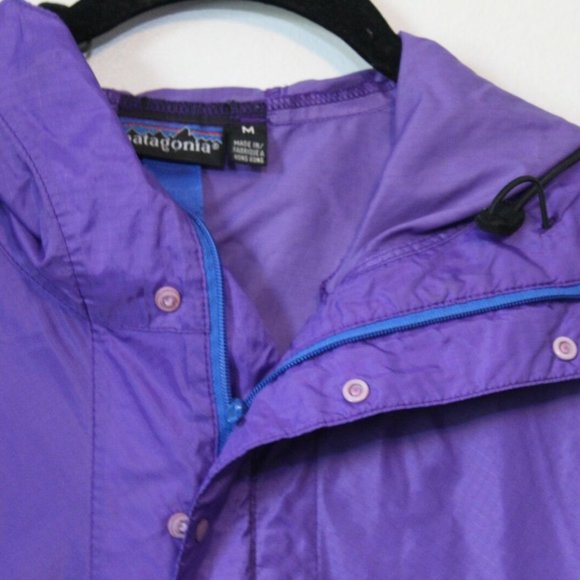 Vintage 90's Patagonia Hooded Pullover Windbreaker Jacket Purple Blue M H12795 - Picture 4 of 13